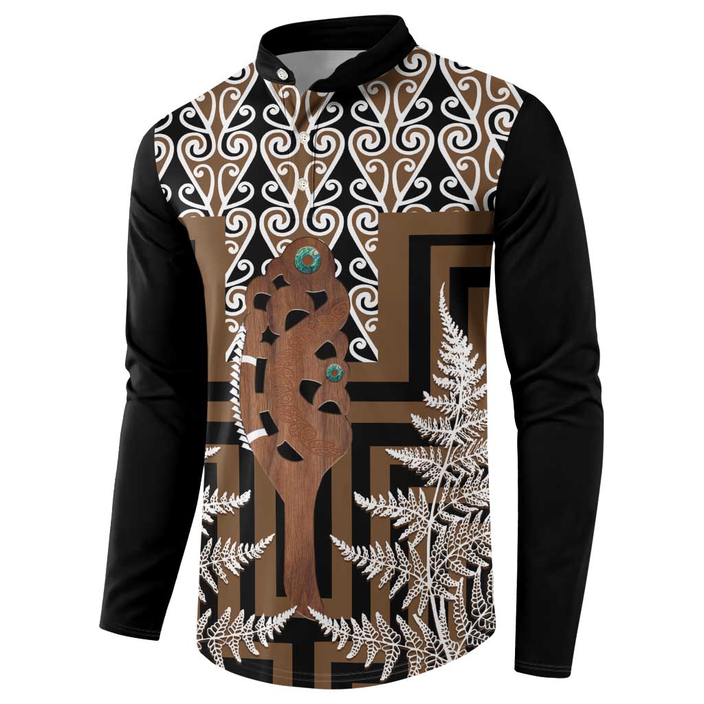 New Zealand Button Sweatshirt Maori Maripi Knife With Poutama Art LT14 - Polynesian Pride