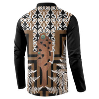 New Zealand Button Sweatshirt Maori Maripi Knife With Poutama Art LT14 - Polynesian Pride