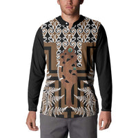 New Zealand Button Sweatshirt Maori Maripi Knife With Poutama Art LT14 - Polynesian Pride