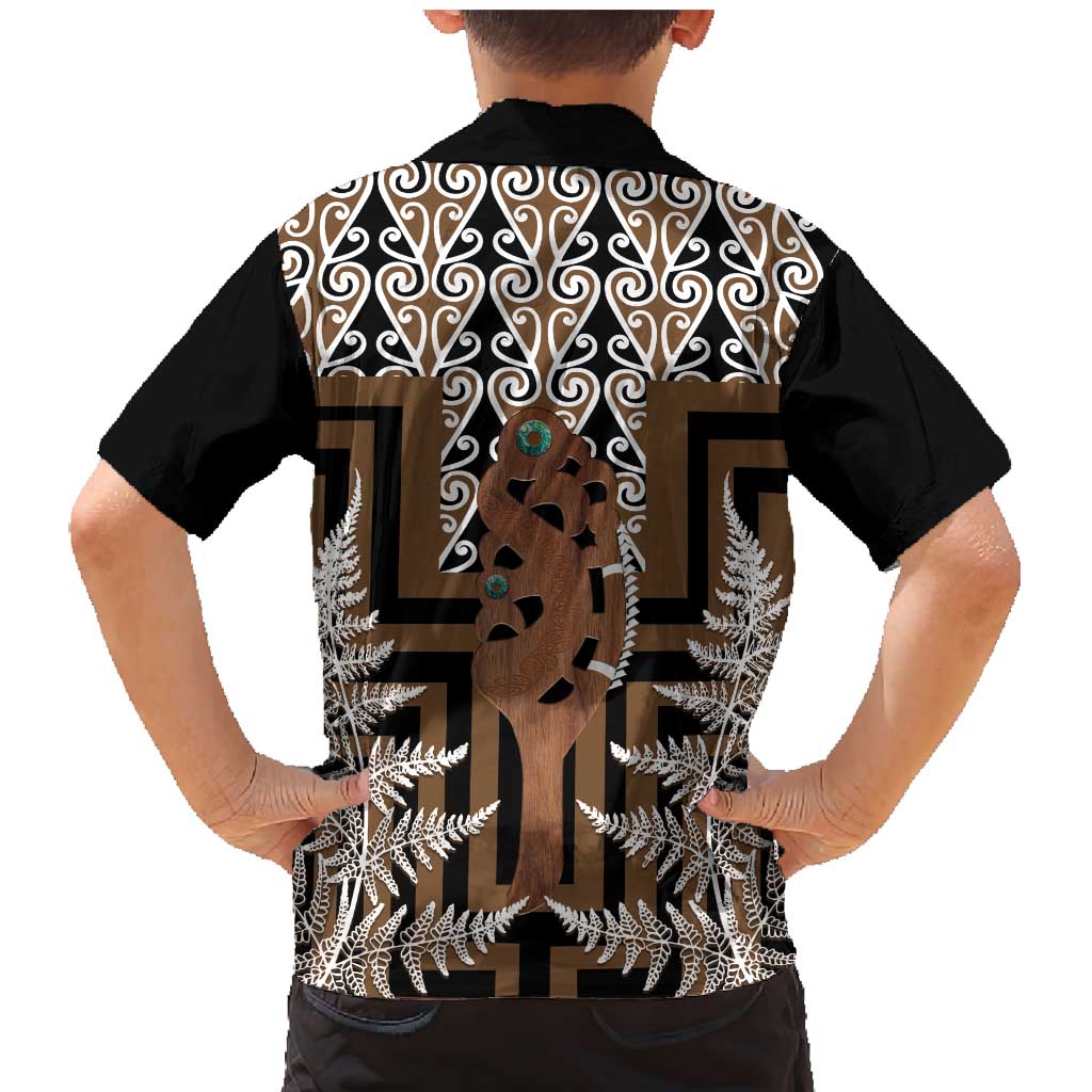New Zealand Family Matching Mermaid Dress and Hawaiian Shirt Maori Maripi Knife With Poutama Art
