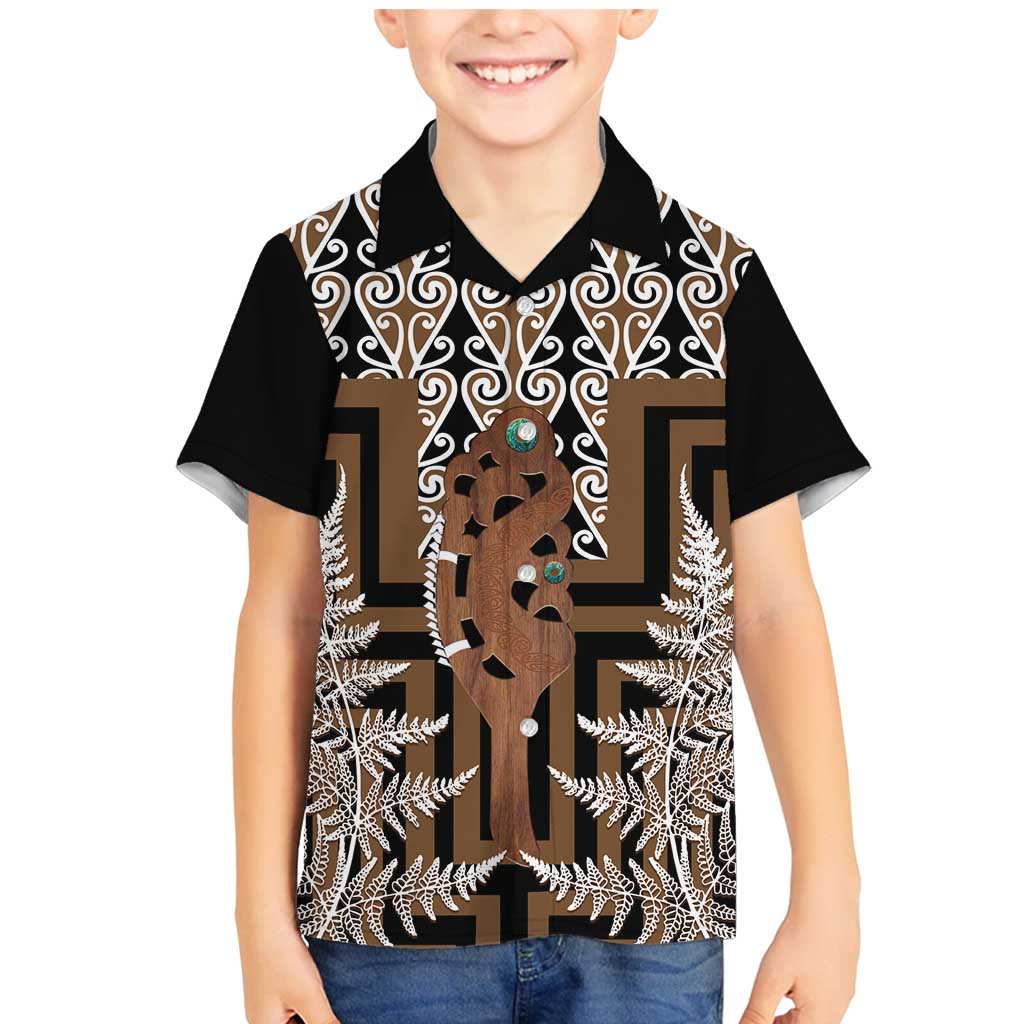 New Zealand Family Matching Mermaid Dress and Hawaiian Shirt Maori Maripi Knife With Poutama Art