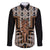 New Zealand Family Matching Off The Shoulder Long Sleeve Dress and Hawaiian Shirt Maori Maripi Knife With Poutama Art