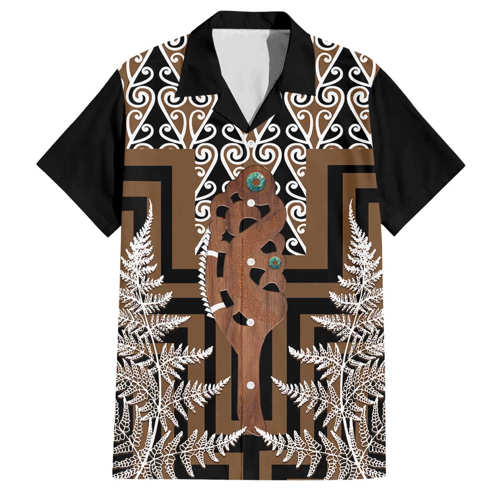 New Zealand Family Matching Off Shoulder Maxi Dress and Hawaiian Shirt Maori Maripi Knife With Poutama Art