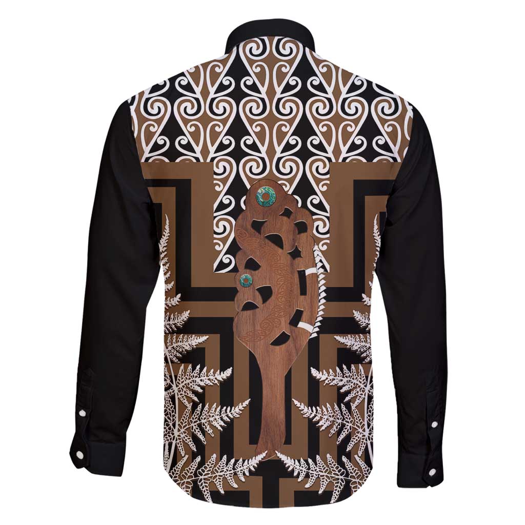 New Zealand Family Matching Off Shoulder Maxi Dress and Hawaiian Shirt Maori Maripi Knife With Poutama Art