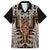 New Zealand Family Matching Off Shoulder Short Dress and Hawaiian Shirt Maori Maripi Knife With Poutama Art