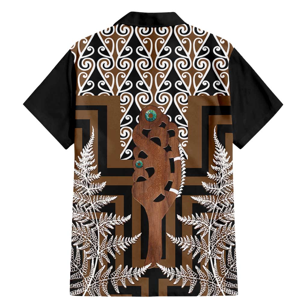 New Zealand Family Matching Summer Maxi Dress and Hawaiian Shirt Maori Maripi Knife With Poutama Art