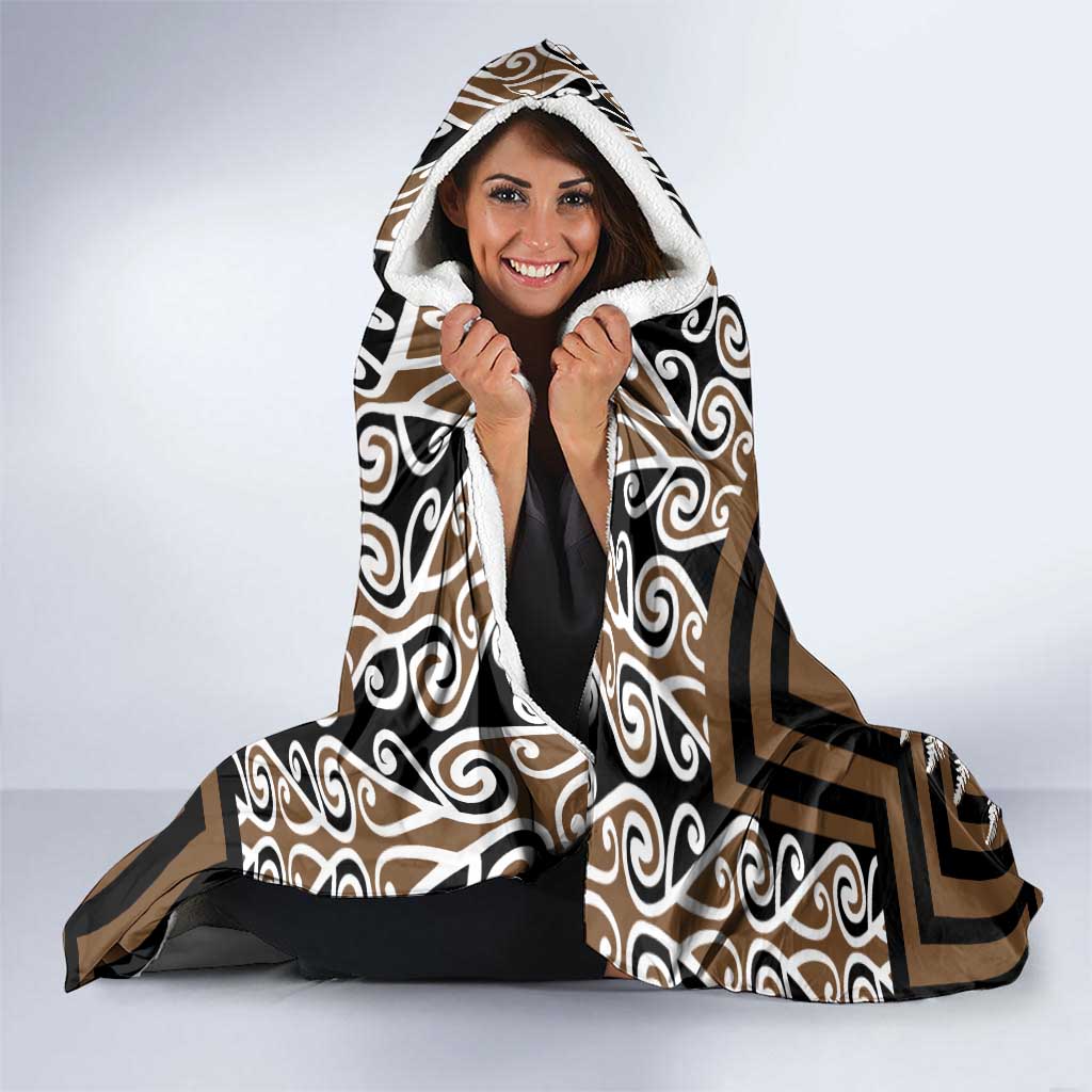 New Zealand Hooded Blanket Maori Maripi Knife With Poutama Art LT14 - Polynesian Pride