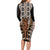 New Zealand Long Sleeve Bodycon Dress Maori Maripi Knife With Poutama Art