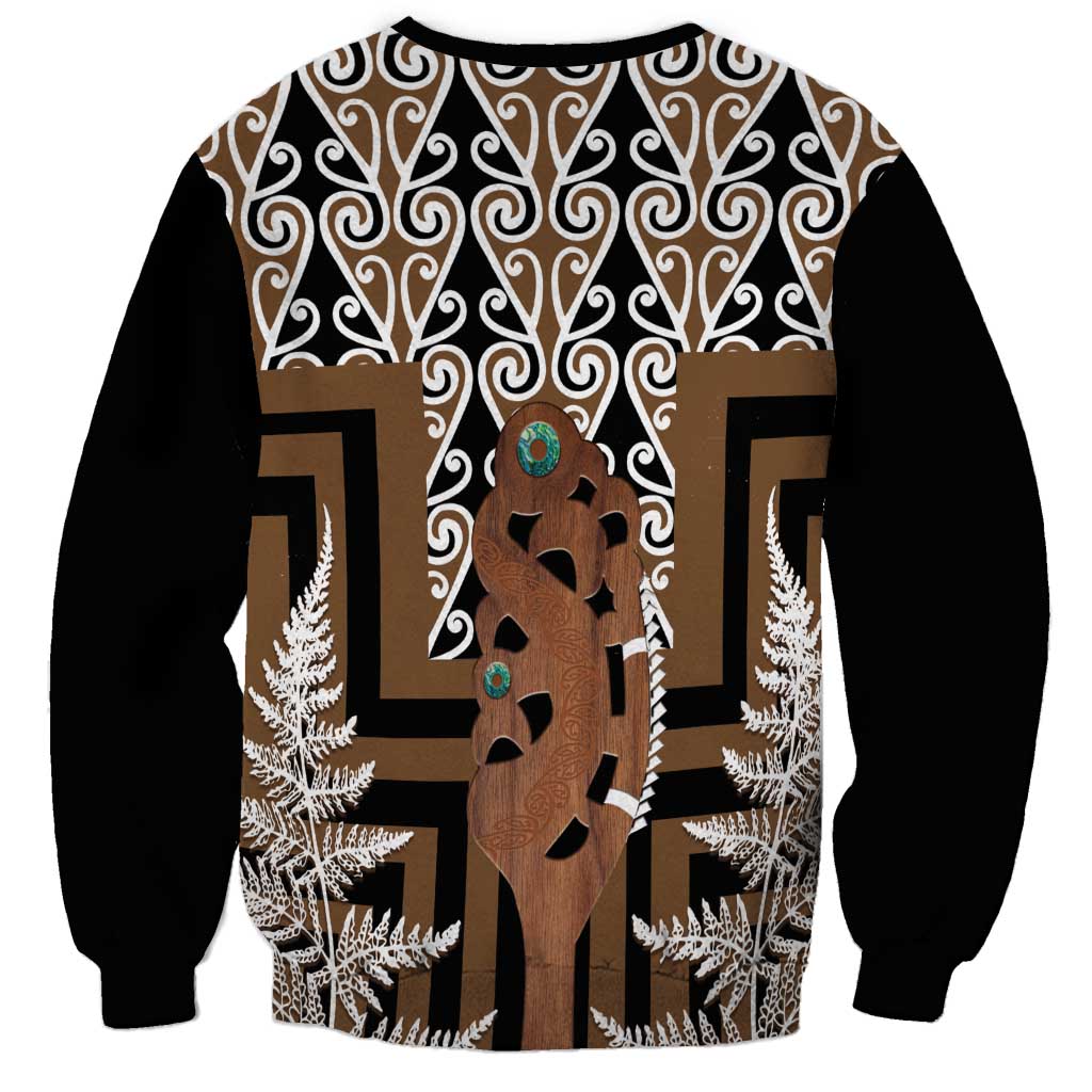 New Zealand Sweatshirt Maori Maripi Knife With Poutama Art LT14 - Polynesian Pride