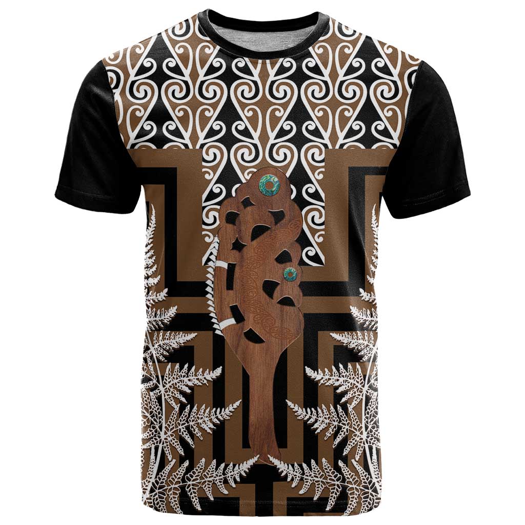 New Zealand T Shirt Maori Maripi Knife With Poutama Art