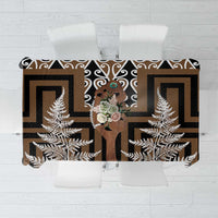 New Zealand Tablecloth Maori Maripi Knife With Poutama Art LT14 Brown - Polynesian Pride