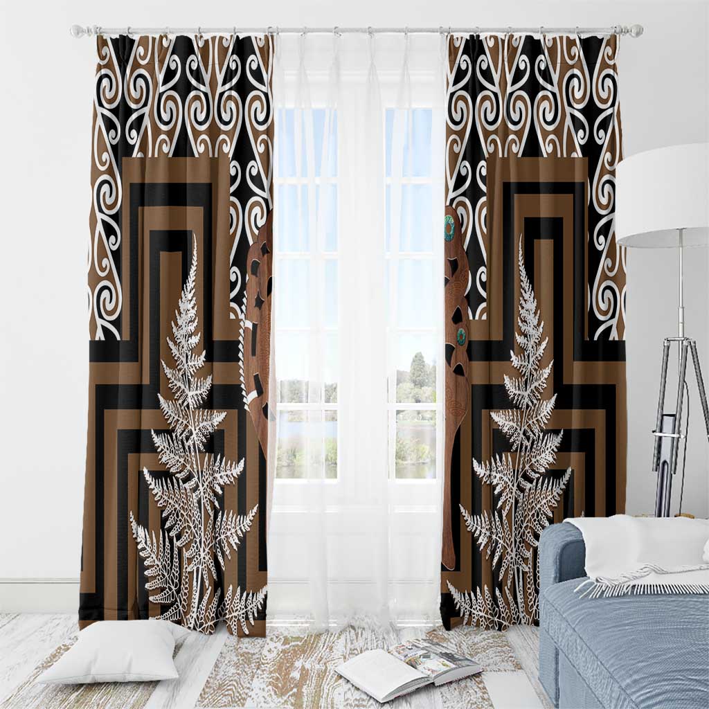 New Zealand Window Curtain Maori Maripi Knife With Poutama Art LT14 - Polynesian Pride