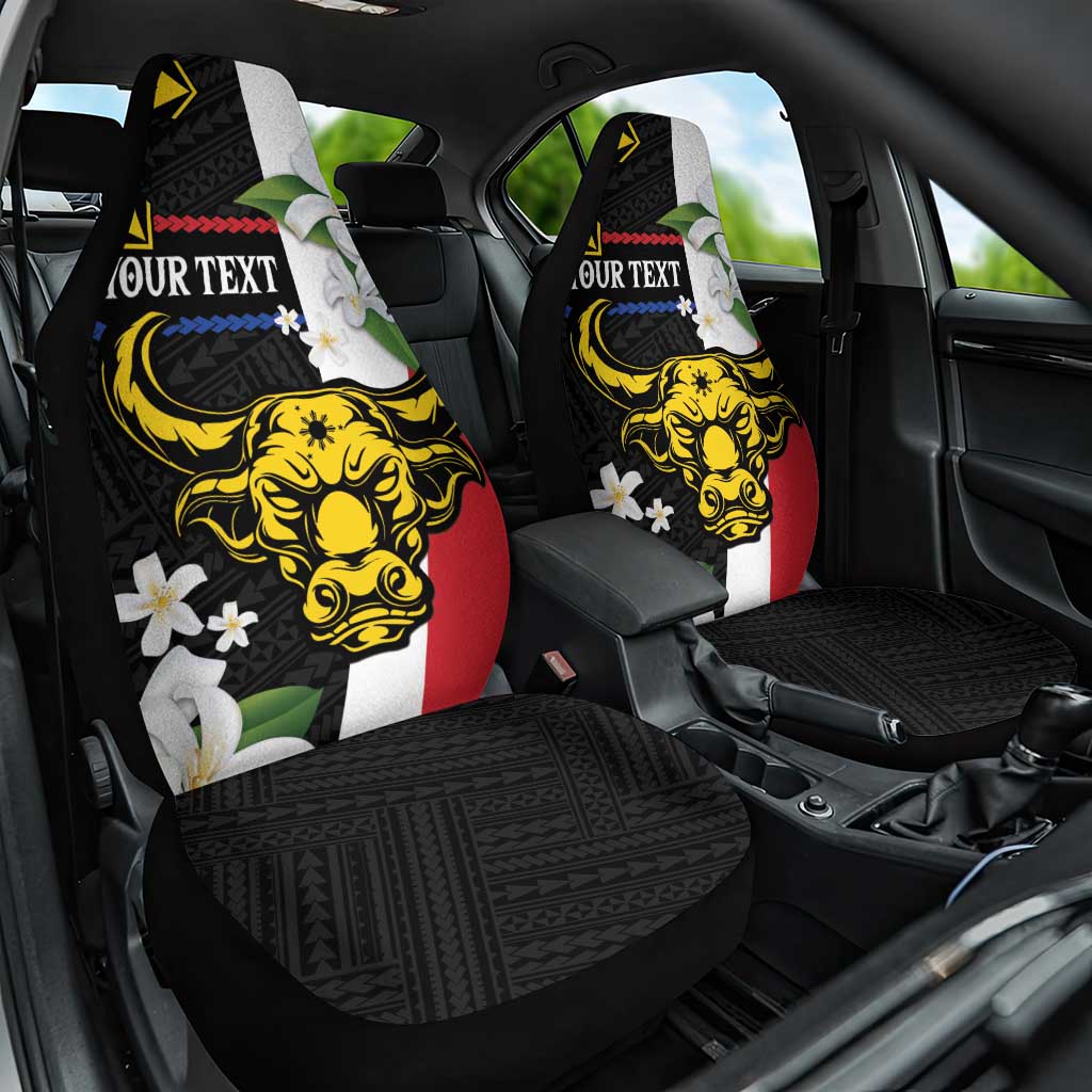 Personalised Philippines Carabao Car Seat Cover Filipino Sun Mix Sampaguita Flower