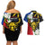 Personalised Philippines Carabao Couples Matching Off Shoulder Short Dress and Hawaiian Shirt Filipino Sun Mix Sampaguita Flower