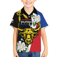 Personalised Philippines Carabao Family Matching Long Sleeve Bodycon Dress and Hawaiian Shirt Filipino Sun Mix Sampaguita Flower