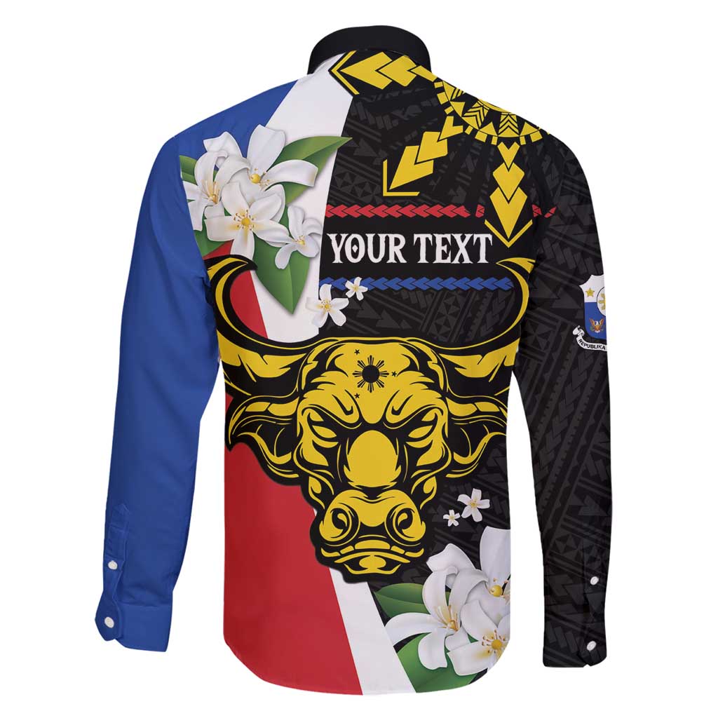 Personalised Philippines Carabao Family Matching Mermaid Dress and Hawaiian Shirt Filipino Sun Mix Sampaguita Flower