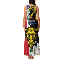 Personalised Philippines Carabao Family Matching Tank Maxi Dress and Hawaiian Shirt Filipino Sun Mix Sampaguita Flower