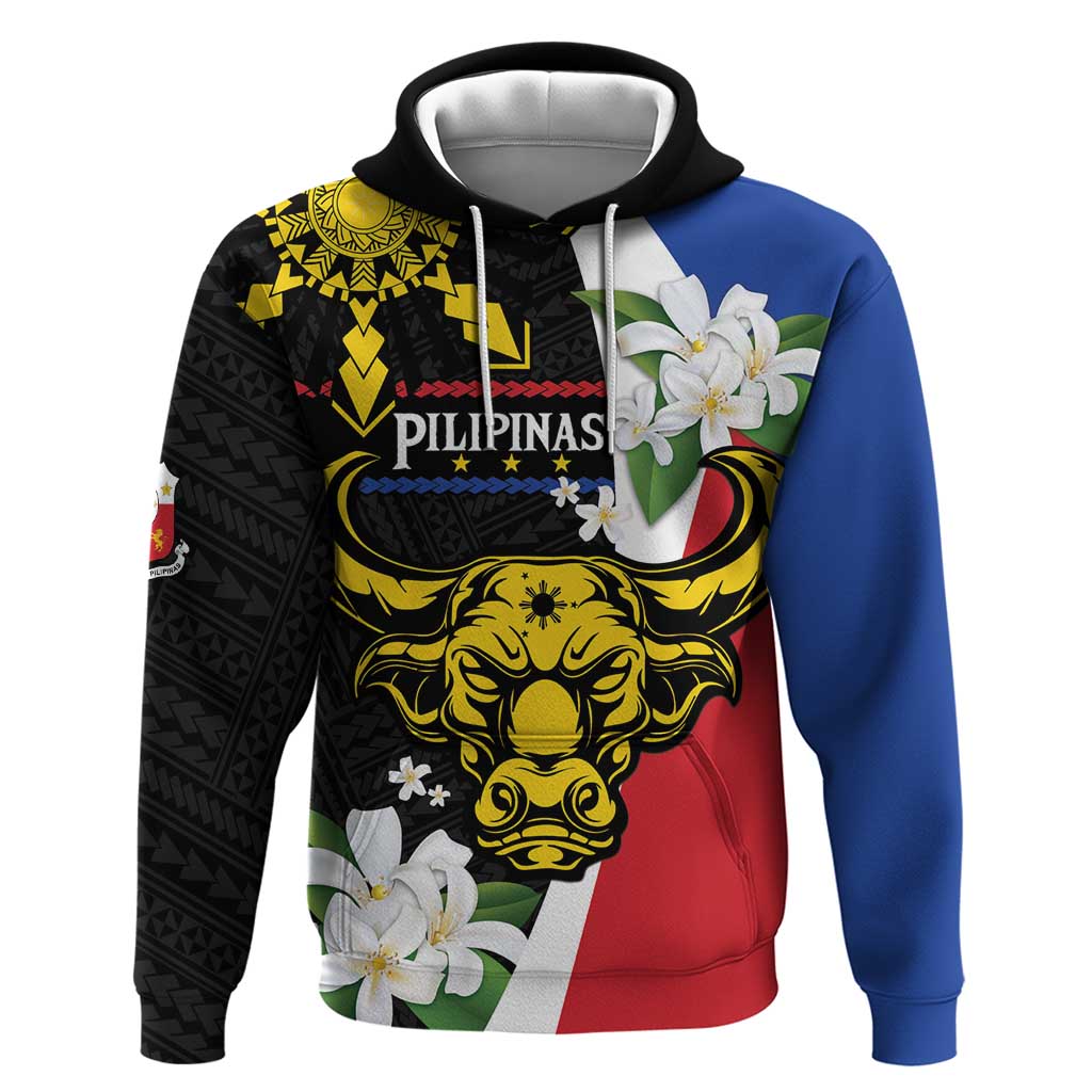 Personalised Philippines Carabao Hoodie Filipino Sun Mix Sampaguita Flower