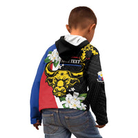 Personalised Philippines Carabao Kid Hoodie Filipino Sun Mix Sampaguita Flower