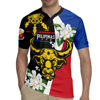 Personalised Philippines Carabao Rugby Jersey Filipino Sun Mix Sampaguita Flower