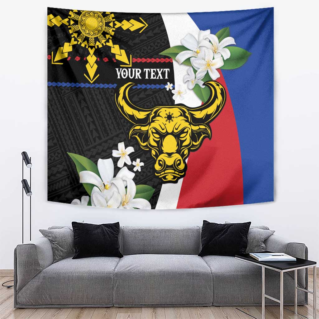 Personalised Philippines Carabao Tapestry Filipino Sun Mix Sampaguita Flower