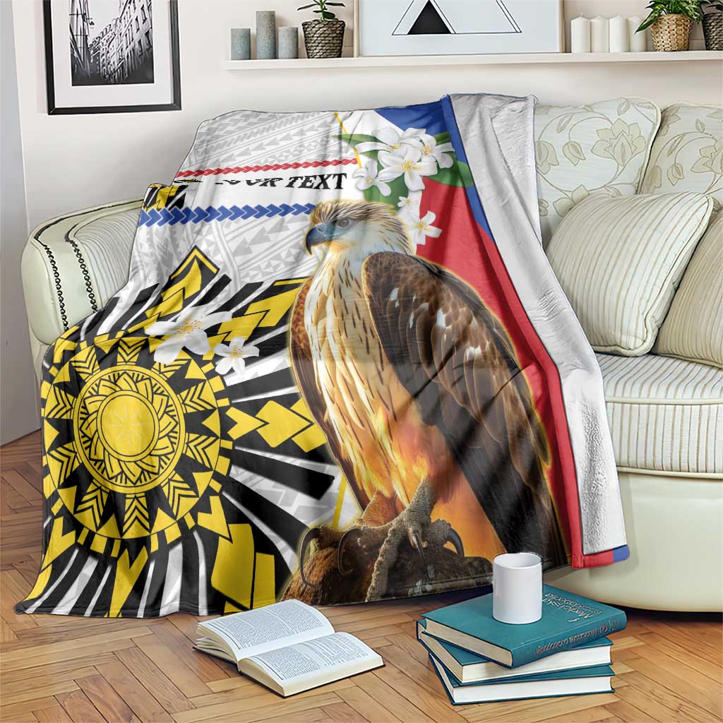 Personalised Philippines Eagle Blanket Filipino Sun Mix Sampaguita Flower