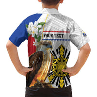 Personalised Philippines Eagle Kid Hawaiian Shirt Filipino Sun Mix Sampaguita Flower