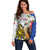 Personalised Philippines Eagle Off Shoulder Sweater Filipino Sun Mix Sampaguita Flower