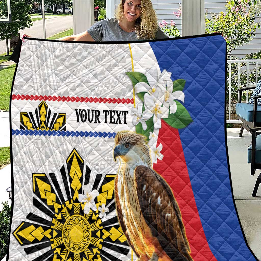 Personalised Philippines Eagle Quilt Filipino Sun Mix Sampaguita Flower