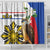 Personalised Philippines Eagle Shower Curtain Filipino Sun Mix Sampaguita Flower