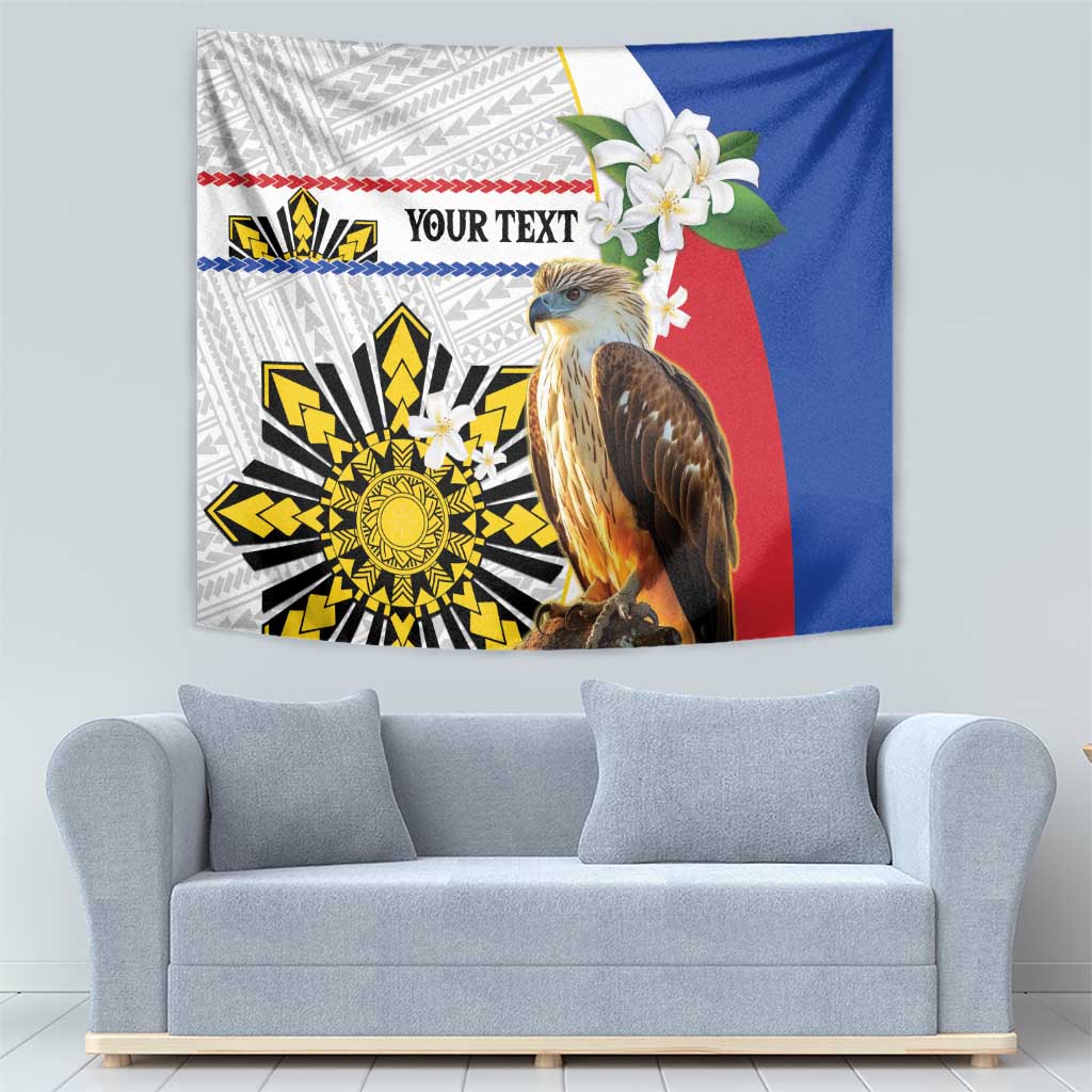 Personalised Philippines Eagle Tapestry Filipino Sun Mix Sampaguita Flower