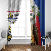 Personalised Philippines Eagle Window Curtain Filipino Sun Mix Sampaguita Flower