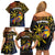 Philippines Sarimanok Family Matching Off Shoulder Short Dress and Hawaiian Shirt Papanok Legendary Bird Okir Polynesian Pattern