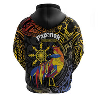 Philippines Sarimanok Hoodie Papanok Legendary Bird Okir Polynesian Pattern