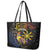 Philippines Sarimanok Leather Tote Bag Papanok Legendary Bird Okir Polynesian Pattern