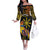 Philippines Sarimanok Off The Shoulder Long Sleeve Dress Papanok Legendary Bird Okir Polynesian Pattern