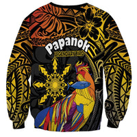Philippines Sarimanok Sweatshirt Papanok Legendary Bird Okir Polynesian Pattern