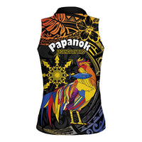 Philippines Sarimanok Women Sleeveless Polo Shirt Papanok Legendary Bird Okir Polynesian Pattern