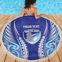 Northland 2026 Rugby Custom Beach Blanket NZ Maori Silver Fern