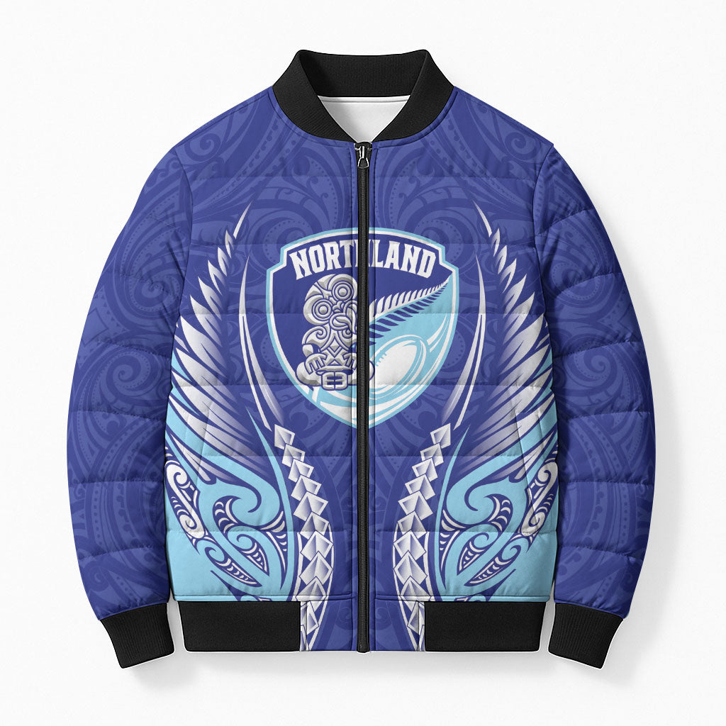Northland 2026 Rugby Custom Bomber Puffer Jacket NZ Maori Silver Fern