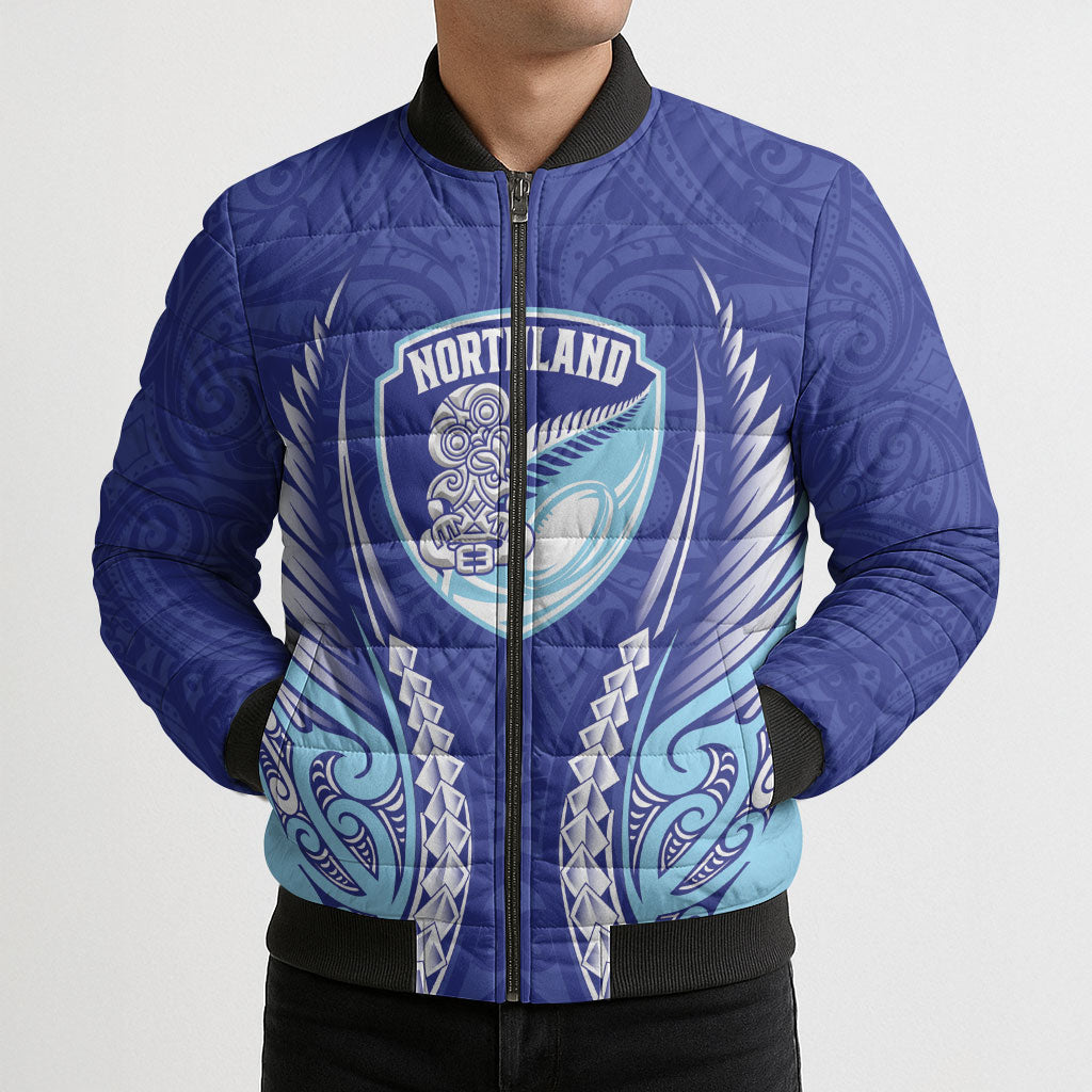 Northland 2026 Rugby Custom Bomber Puffer Jacket NZ Maori Silver Fern