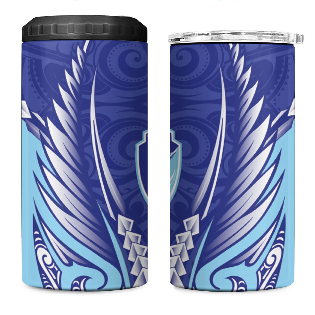 Northland 2026 Rugby Custom 4 in 1 Can Cooler Tumbler NZ Maori Silver Fern LT14 One Size: 16 oz Blue - Polynesian Pride