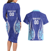 Northland 2026 Rugby Custom Couples Matching Long Sleeve Bodycon Dress and Hawaiian Shirt NZ Maori Silver Fern