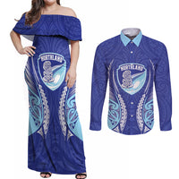 Northland 2026 Rugby Custom Couples Matching Off Shoulder Maxi Dress and Long Sleeve Button Shirt NZ Maori Silver Fern