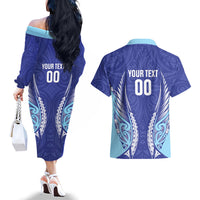 Northland 2026 Rugby Custom Couples Matching Off The Shoulder Long Sleeve Dress and Hawaiian Shirt NZ Maori Silver Fern