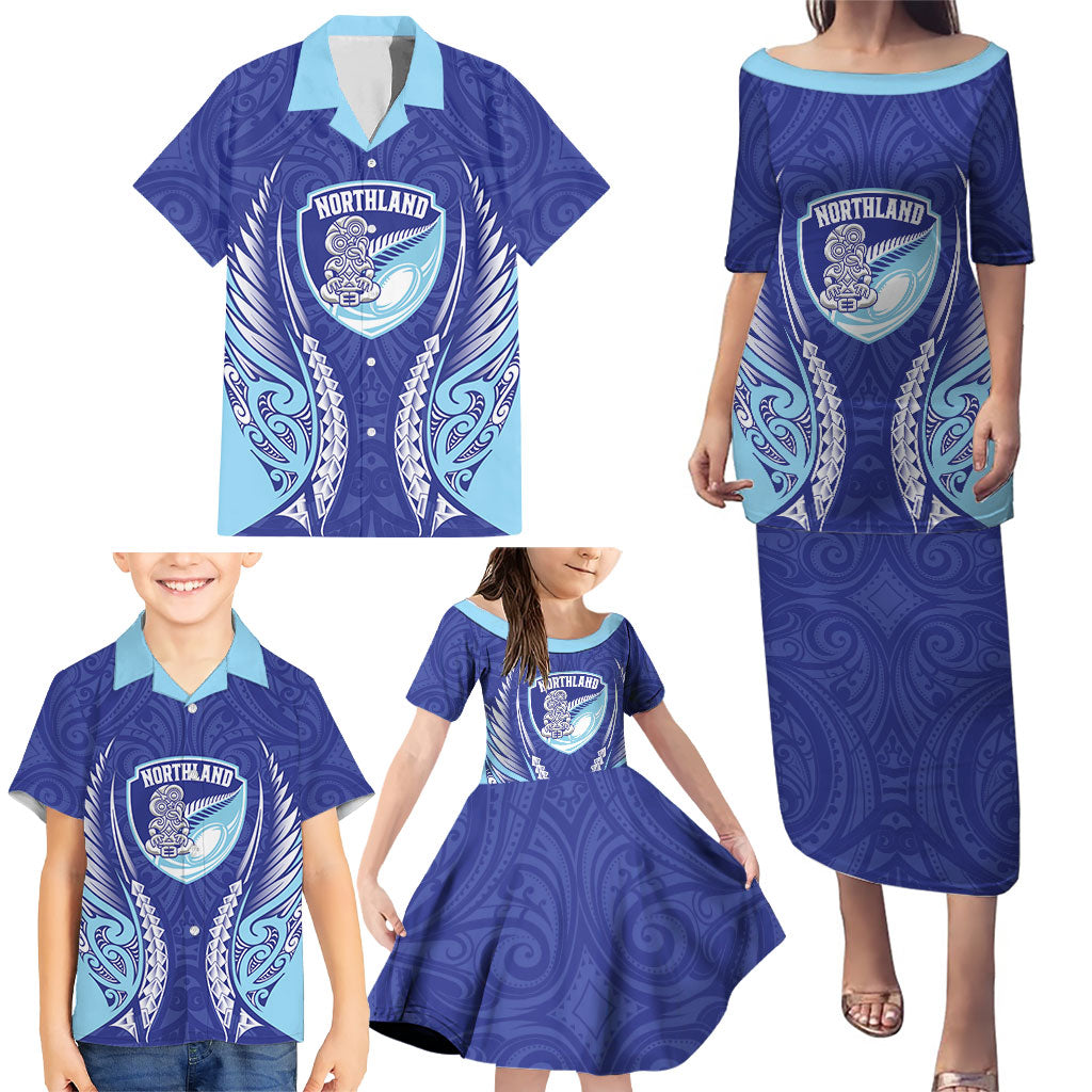 Northland 2026 Rugby Custom Family Matching Puletasi and Hawaiian Shirt NZ Maori Silver Fern