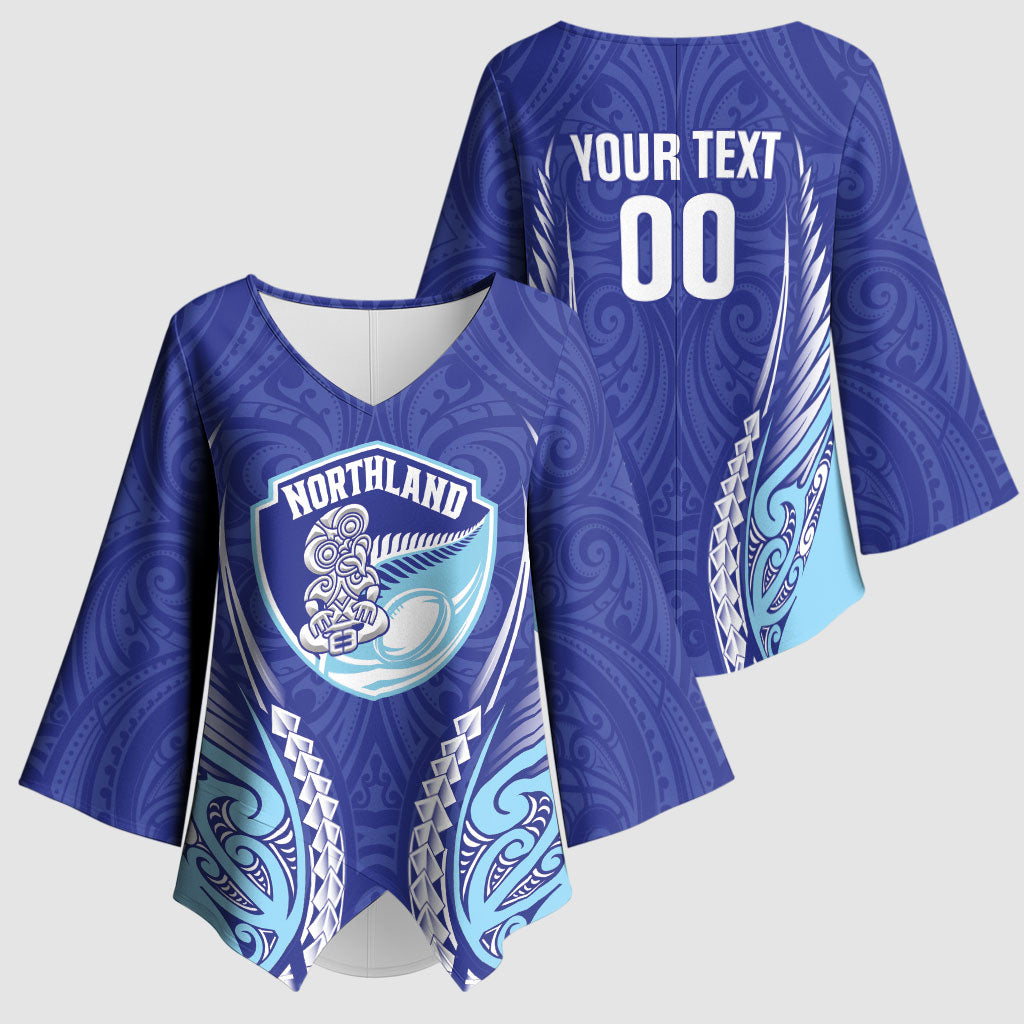 Northland 2026 Rugby Custom Kimono Sleeve Blouse NZ Maori Silver Fern