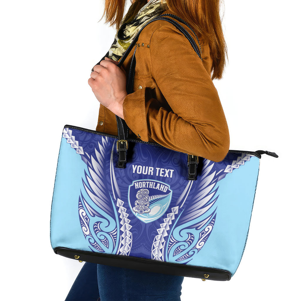 Northland 2026 Rugby Custom Leather Tote Bag NZ Maori Silver Fern LT14 Blue - Polynesian Pride