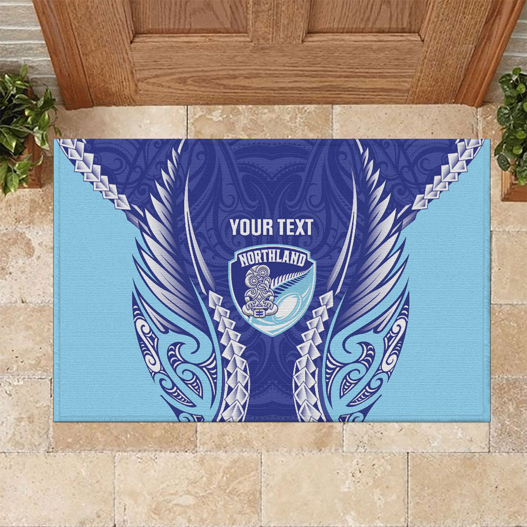 Northland 2026 Rugby Custom Rubber Doormat NZ Maori Silver Fern LT14 Blue - Polynesian Pride