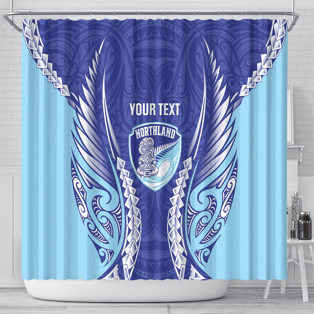 Northland 2026 Rugby Custom Shower Curtain NZ Maori Silver Fern